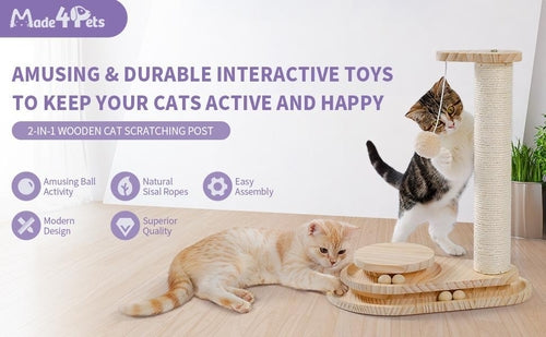 Indoor Cat Soft Scratching Board And Interactive Ball Track Toy Cat