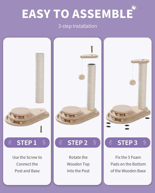 Indoor Cat Soft Scratching Board And Interactive Ball Track Toy Cat