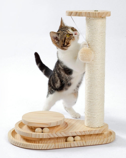 Indoor Cat Soft Scratching Board And Interactive Ball Track Toy Cat