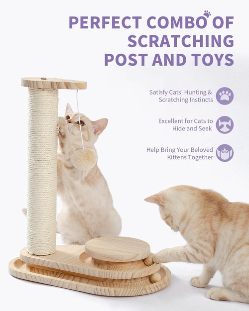 Indoor Cat Soft Scratching Board And Interactive Ball Track Toy Cat