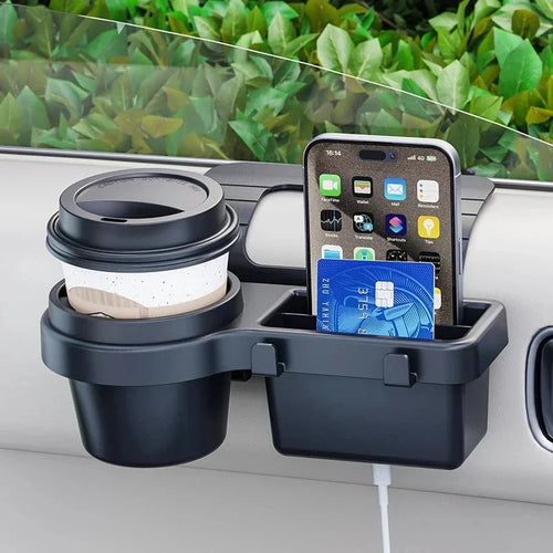 Car Cup Stand Phone Holder Mount Tray Side Door Window Storage Barrel