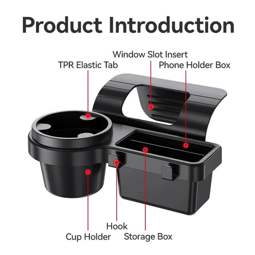 Car Cup Stand Phone Holder Mount Tray Side Door Window Storage Barrel