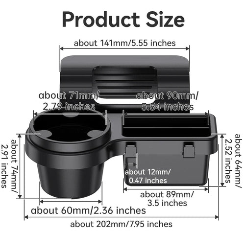 Car Cup Stand Phone Holder Mount Tray Side Door Window Storage Barrel