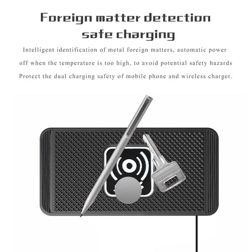 Wireless Car Charger Charging Pad 15w Non Slip Qi Fast Charger For Car