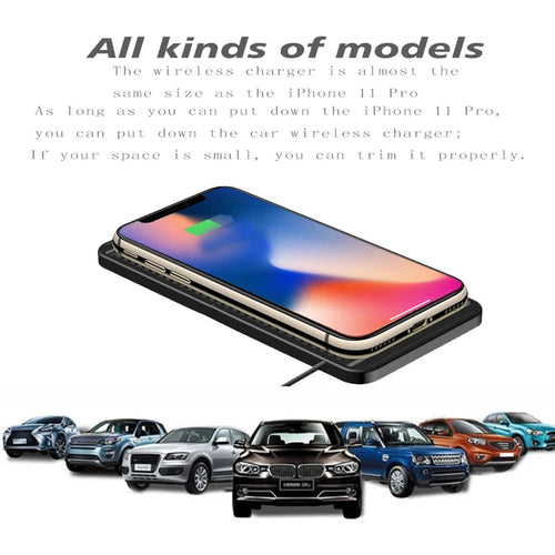 Wireless Car Charger Charging Pad 15w Non Slip Qi Fast Charger For Car