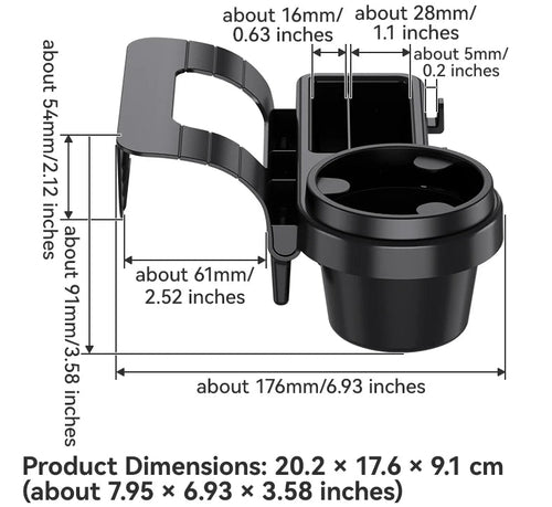 Car Cup Stand Phone Holder Mount Tray Side Door Window Storage Barrel