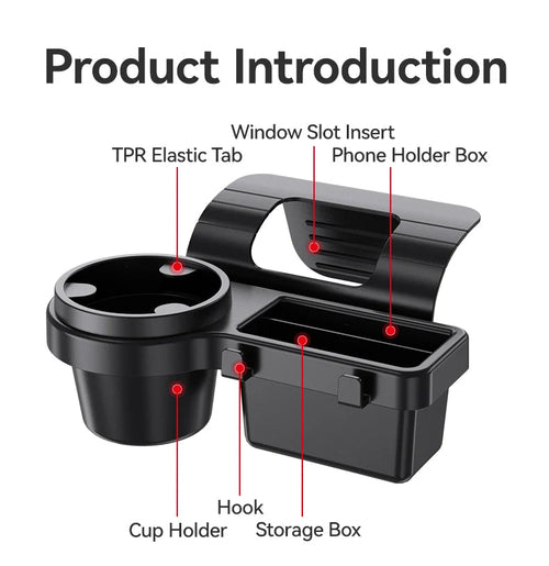 Car Cup Stand Phone Holder Mount Tray Side Door Window Storage Barrel