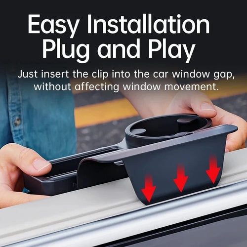 Car Cup Stand Phone Holder Mount Tray Side Door Window Storage Barrel