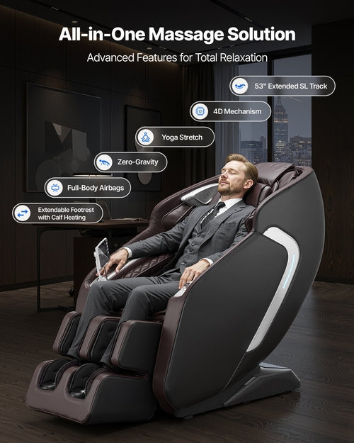 Massage Chair, 4D Full Body Zero Gravity Recliner with SL Track, Yoga