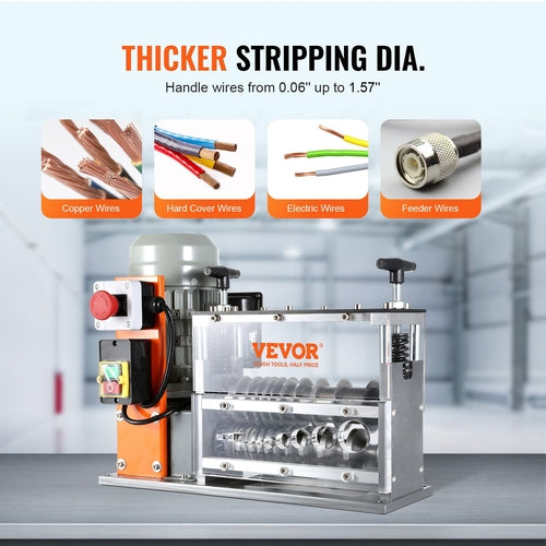 Automatic Wire Stripping Machine, 1.5 mm-40 mm Electric Motorized
