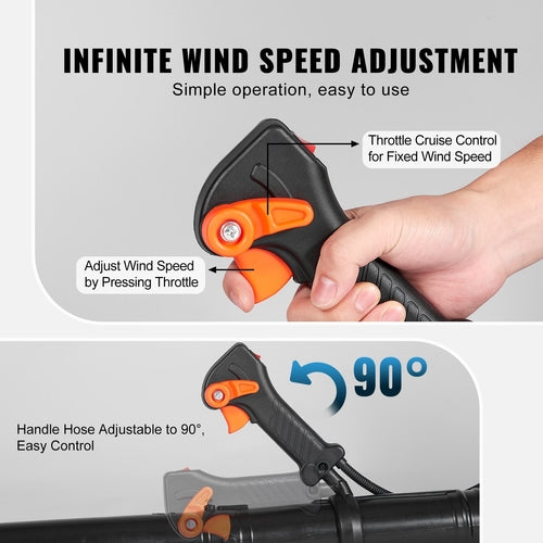 Backpack Leaf Blower, 63CC 2-Cycle Gas Leaf Blower with 1.89L Fuel