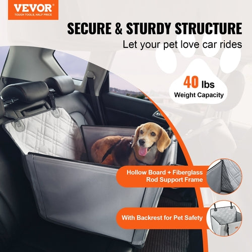 Dog Car Seat, Waterproof Dog Booster Seat for Car with Support Frame,