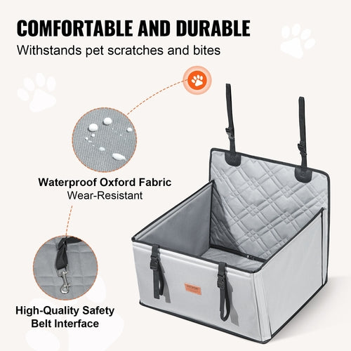 Dog Car Seat, Waterproof Dog Booster Seat for Car with Support Frame,
