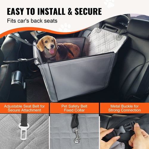 Dog Car Seat, Waterproof Dog Booster Seat for Car with Support Frame,