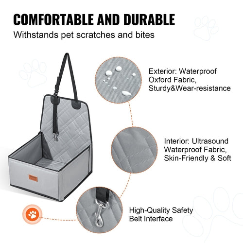Dog Car Seat, Dog Booster Seat for Car with Support Frame, Pet Car
