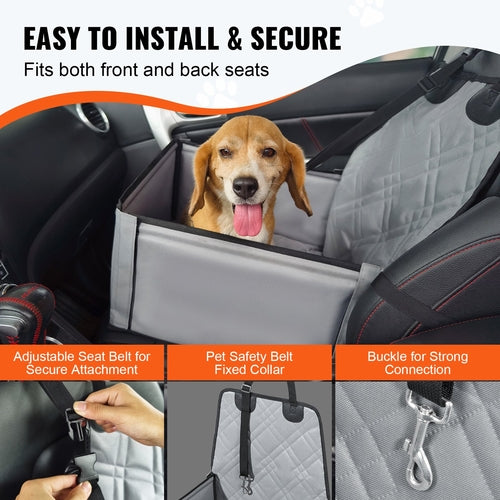 Dog Car Seat, Dog Booster Seat for Car with Support Frame, Pet Car