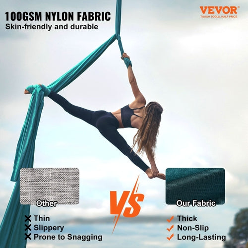 Aerial Silk & Yoga Swing, 11 Yards, Aerial Yoga Hammock Kit with
