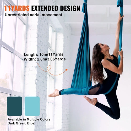 Aerial Silk & Yoga Swing, 11 Yards, Aerial Yoga Hammock Kit with
