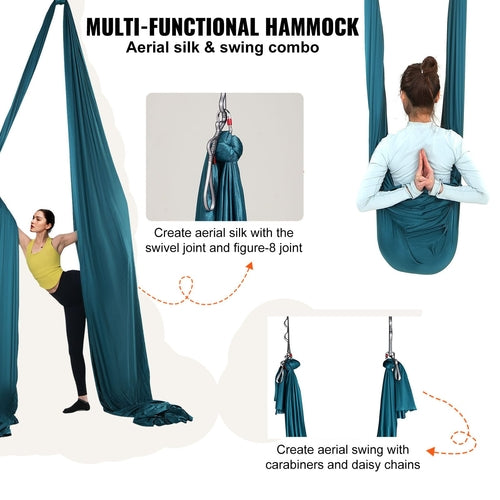 Aerial Silk & Yoga Swing, 11 Yards, Aerial Yoga Hammock Kit with