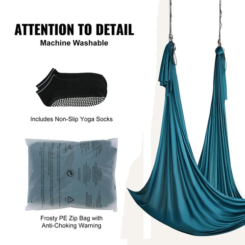 Aerial Silk & Yoga Swing, 11 Yards, Aerial Yoga Hammock Kit with
