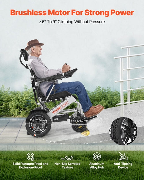 Electric Wheelchair for Adults, 136kg Capacity with Adjustable
