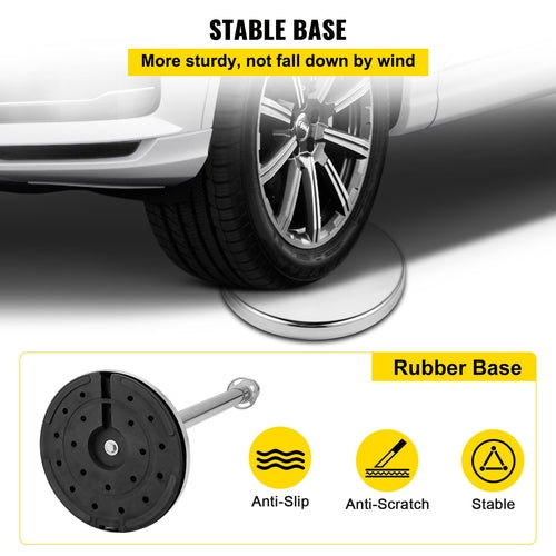 Retractable Silver Round Top Queue Control Barrier Posts Stands