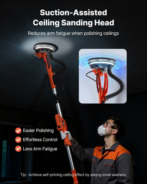 Drywall Sander, 950W Electric Drywall Sander, Popcorn Ceiling Removal