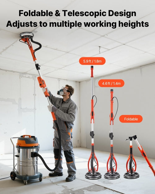 Drywall Sander, 950W Electric Drywall Sander, Popcorn Ceiling Removal