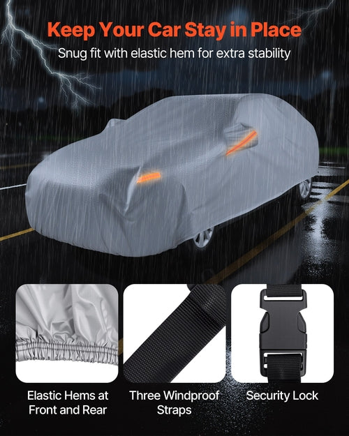 Car Cover, Car Cover Waterproof for Full Size European Sedan Cars