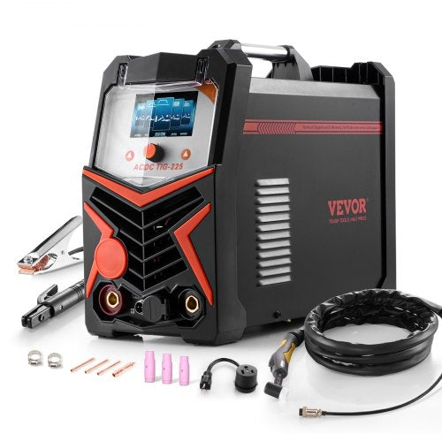 TIG Welder, 225A 6-In-1 Aluminum Welding Machine (Large LED Display)-
