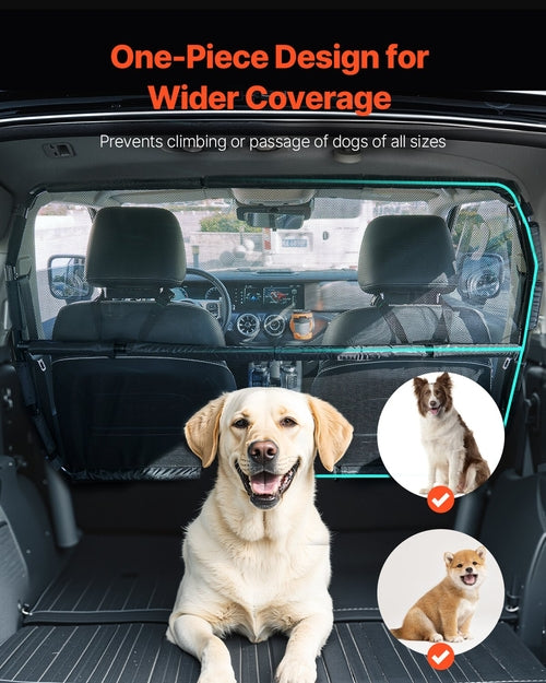Dog Car Barrier, 56in Wide Car Divider for Front Seats Installation,