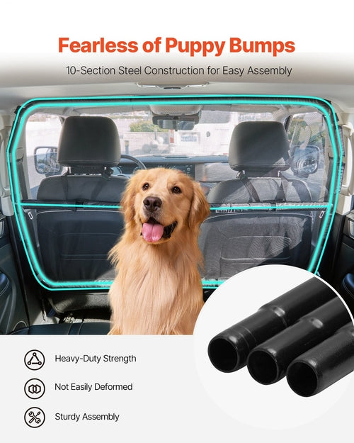 Dog Car Barrier, 56in Wide Car Divider for Front Seats Installation,