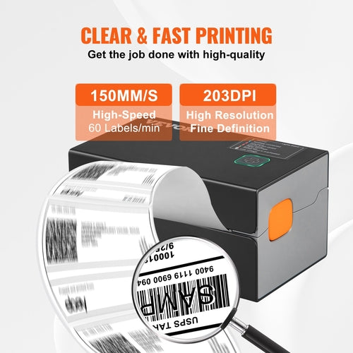 Thermal Label Printer, 300DPI for 4x6 Mailing Packages, Bluetooth &