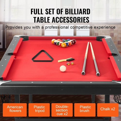 Billiards Table, 213 cm Pool Table, Portable Foldable Space-Saving