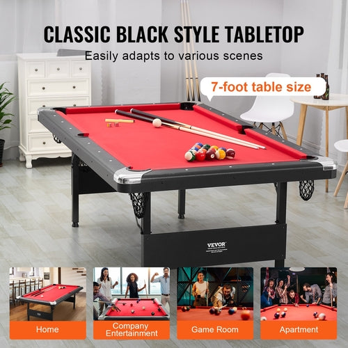 Billiards Table, 213 cm Pool Table, Portable Foldable Space-Saving