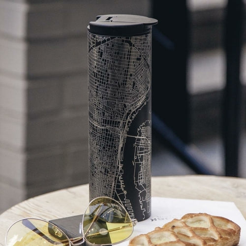 Wilmette - Illinois Engraved Map Tumbler in Matte Black